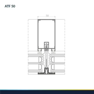 Skerspjūvis per statramstį su plokščia juosta – blokinis sandariklis-vindors.lt